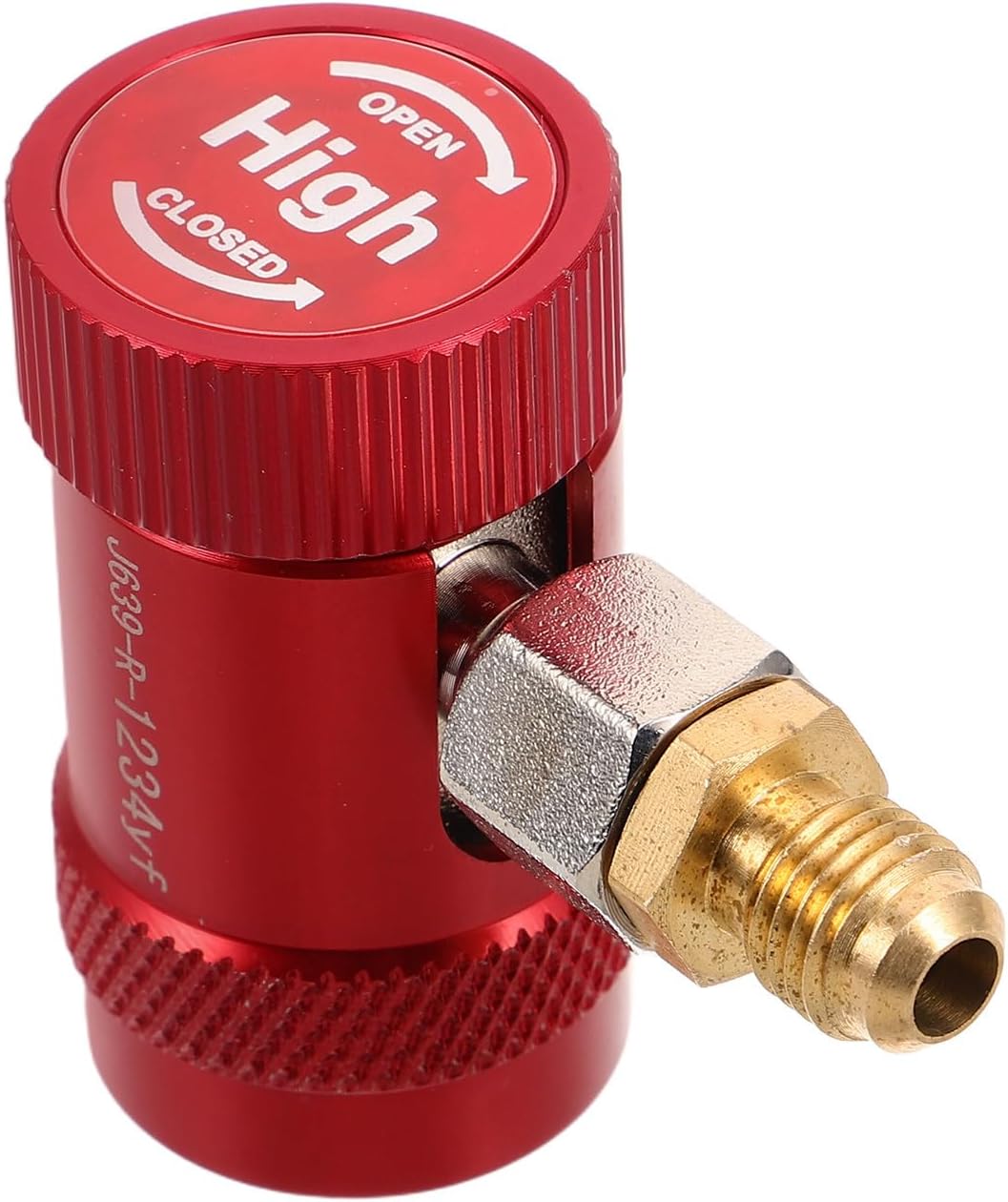 Yardwe Quick Disconnect Coupler for R1234yf Automotive Air Conditioning Systems, Aluminum Alloy High Pressure Valve Adapter with Safety and Reliability, Compatible with Vehicle Models