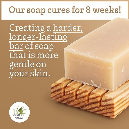 Miniatura 5 de Southern Natural Barra de jabón de leche de cabra  Lavanda, leche de avena y miel, romero y menta  Hecho a mano para pieles secas y sensibles  Jabón