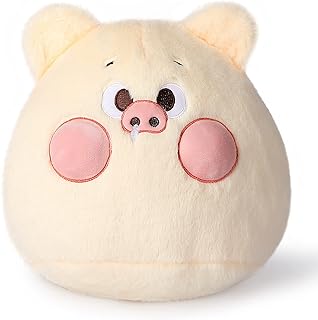 Cute Pink Pig Stuffed Animals Farm Plush Toy, 11.8" Faux Fur Pillows Throw Plushie Pig Squishy Pillow Doll, Soft Brown Stuff Friend Hugging Cushion - Kawaii Present for Every Age & Occasion