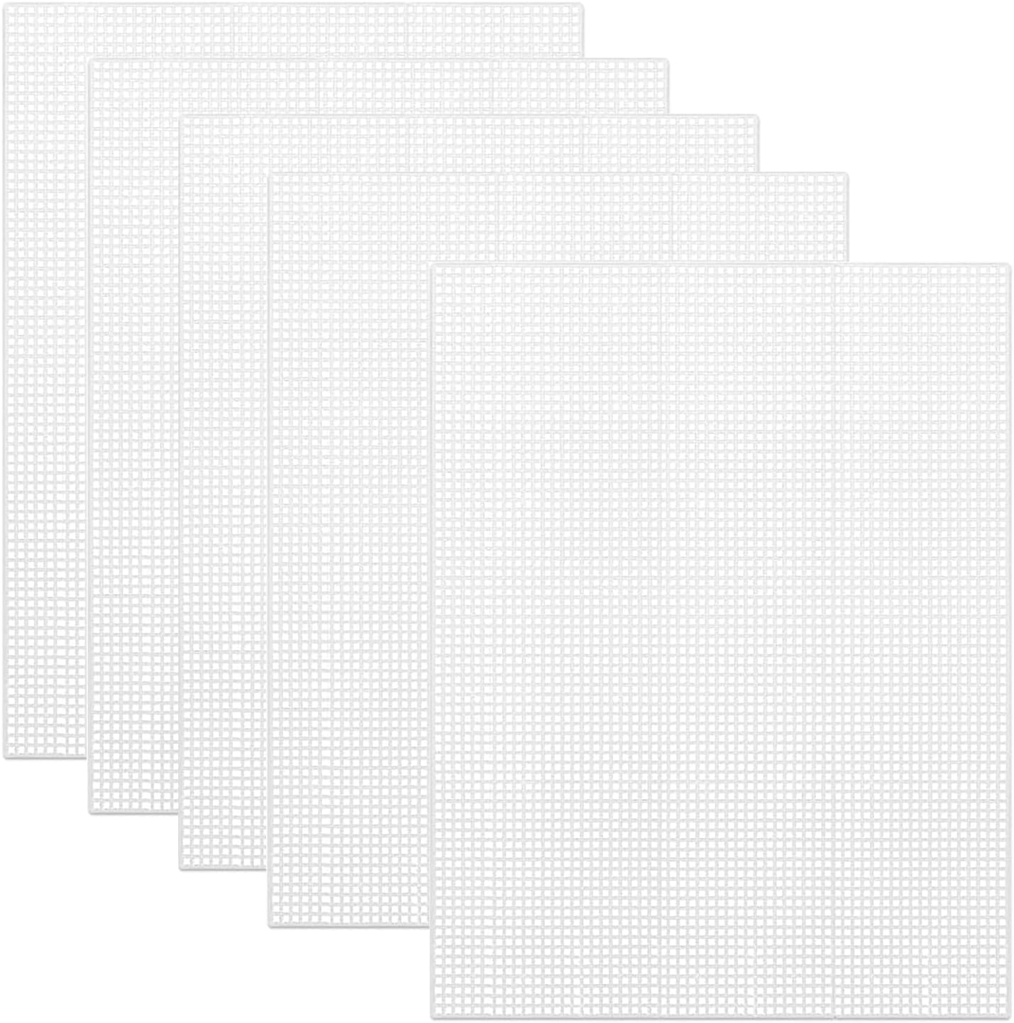 5 Pieces 7 Count Plastic Canvas,Mesh for Eyes,10.2 x 13.2 Inch Plastic Mesh Canvas Sheets for Embroidery,Yarn Crafting,Crochet Projects,Fish Tank Divider (Black)