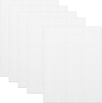 5 Pieces 7 Count Plastic Canvas,Mesh for Eyes,10.2 x 13.2 Inch Plastic Mesh Canvas Sheets for Embroidery,Yarn Crafting,Crochet Projects,Fish Tank Divider Clear