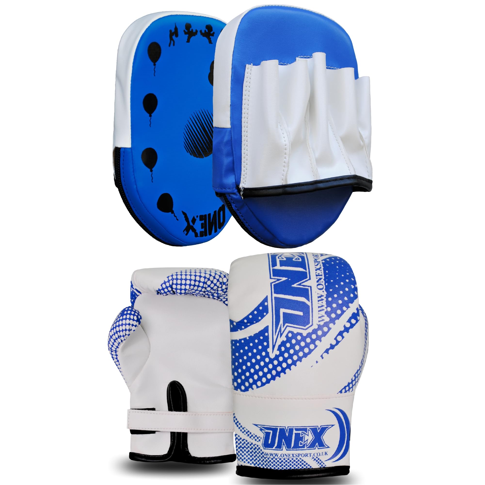 Toddler Boxing Set – Soft Boxing Gloves & Focus Pads for Ages 2-5 | Mini Training Kit for Boys & Girls | Safe, Non-Toxic Padding for MMA, Muay Thai & Kickboxing Practice (BLue/White) — image 1