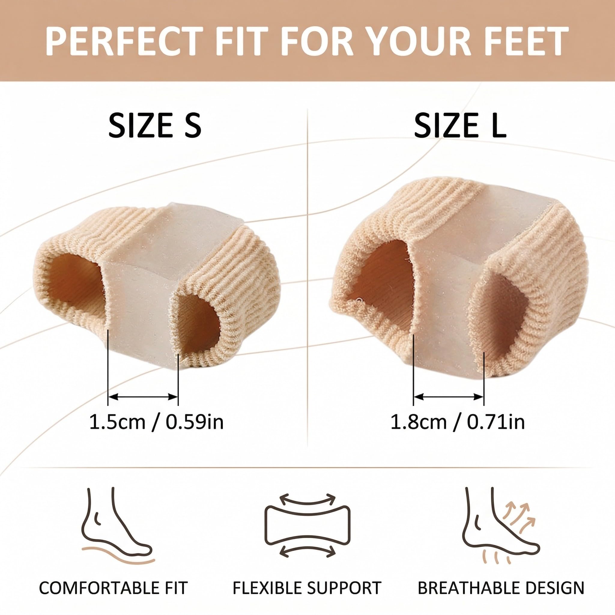 4 Piezas Separador Dedos Pie,Voltereta Pulgar Separador Valgus,Juanetes Corrector Nocturno y Dia,Alisador de Dedos en Martillo con 2 Bucles,para Pies, Mujeres y Hombres