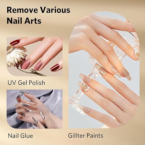 Miniatura 5 de VIVAALI Removedor de esmalte de uñas de gel, 0.68 onzas0.7 fl oz, removedor de esmalte de gel para uñas, removedor de 3 a 5 minutos para remojar el
