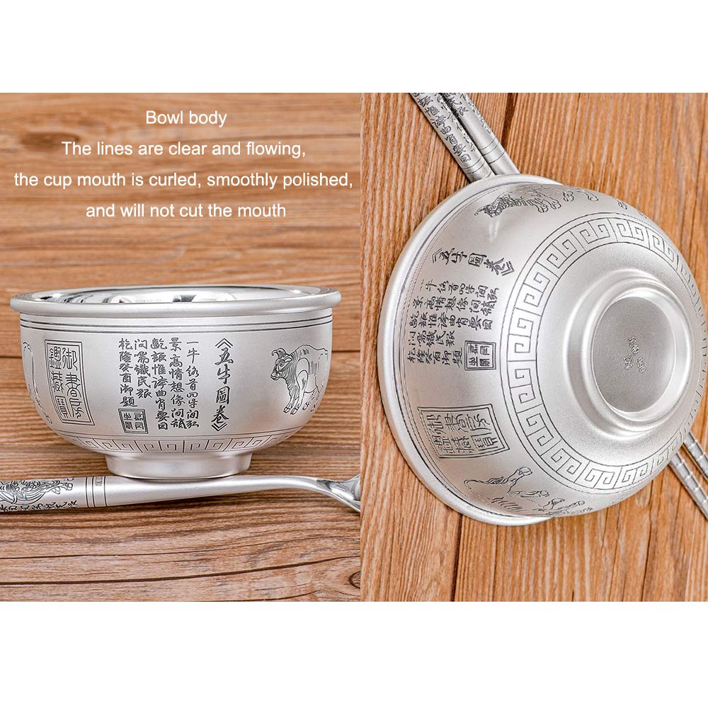 Bol à Grains en Argent Sterling, Bol à Dessert à la Salade, Bol à Riz de Nouilles, Bol à Soupe, Convient comme Cadeau, 220 ML