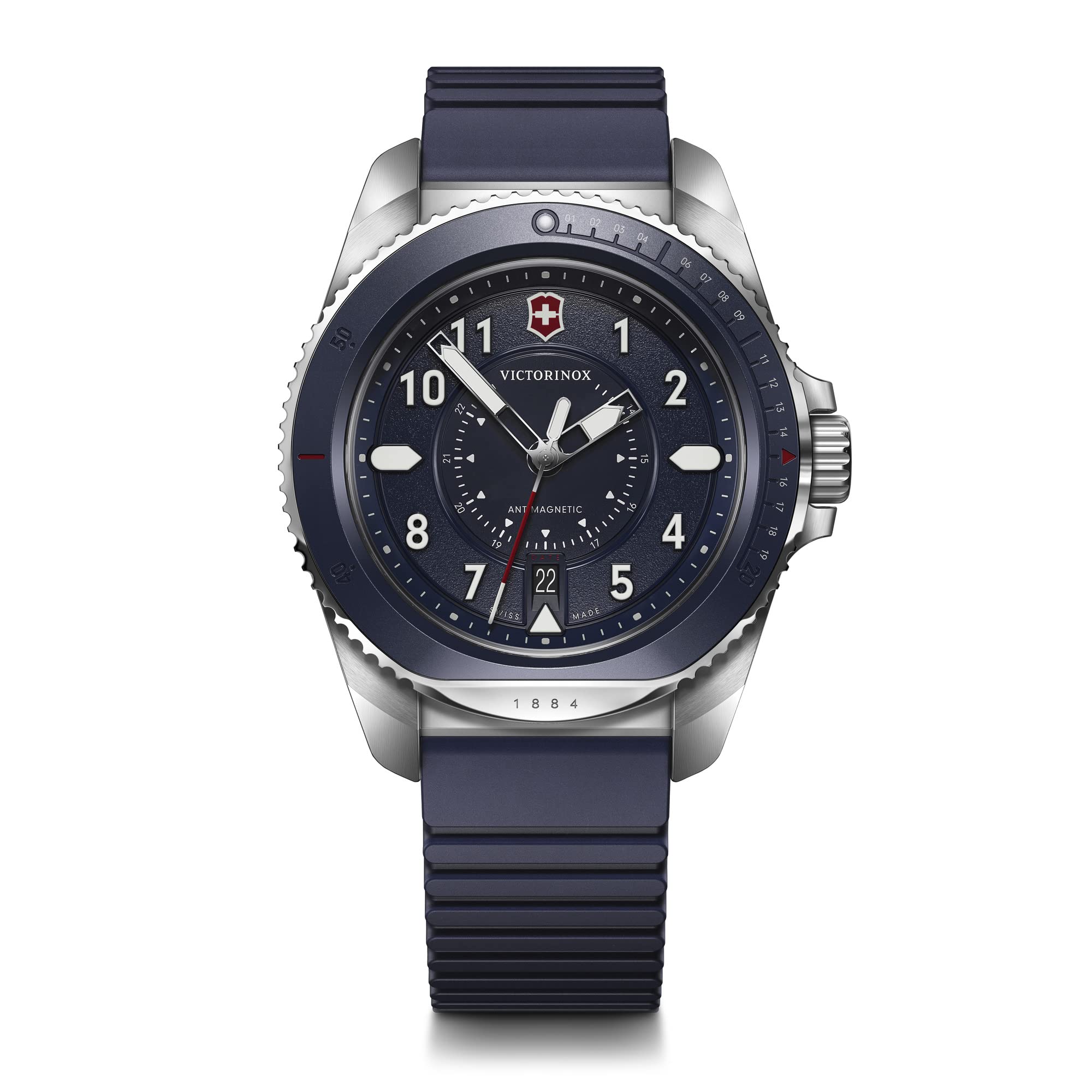 Amazon.com: Victorinox Journey 1884 Blue Dial Blue Rubber Strap