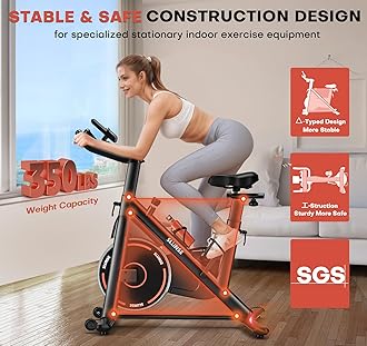 Exercise Bike, Adjustable Magnetic Resistance Stationary Bikes for Home