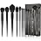 Docolor Makeup Brushes 15Pcs Obsidian Makeup Brush Set Premium Synthetic Powder Kabuki Foundation Contour Blush Concealer Eye Shadow Blending Eyeliner Crease Eyebrow Make Up Brush Kit