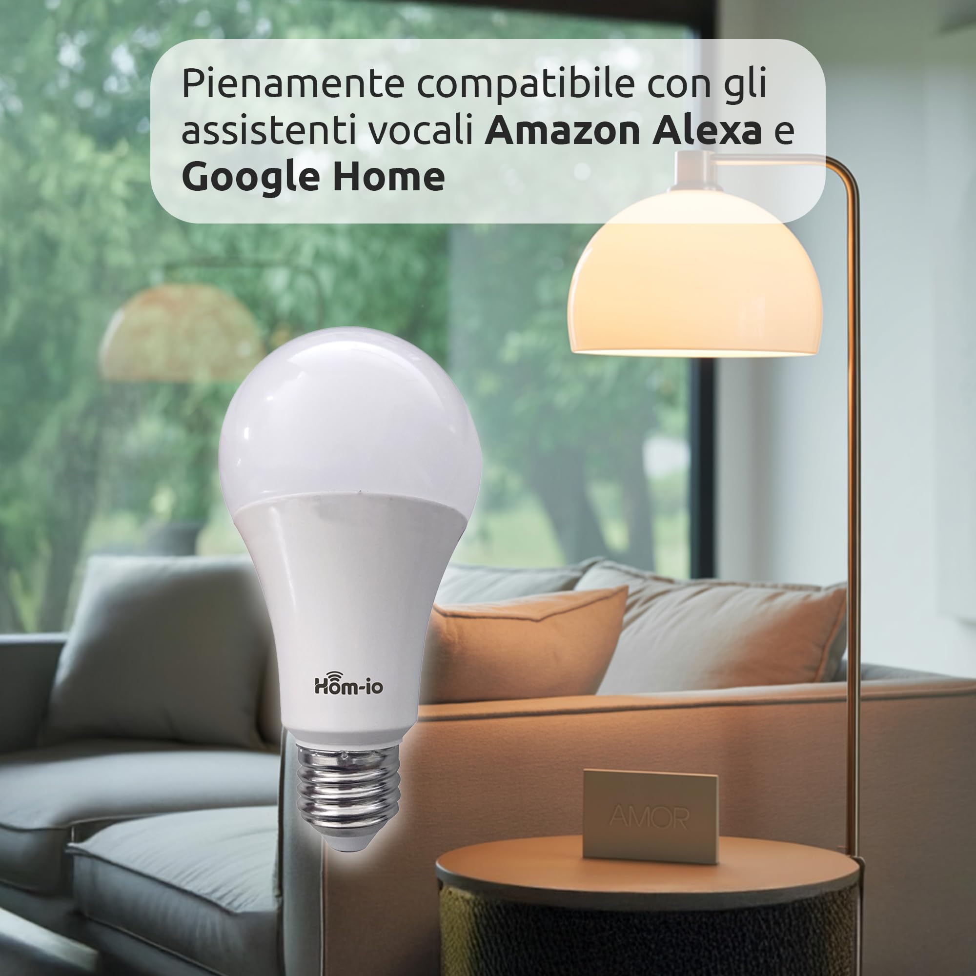 Hom-io la tua smart home Żarówka Smart WiFi E27 w2700K-6500K 10W 1050lm - przyciemniana, hom-io, dynamiczna biel 2700-6500