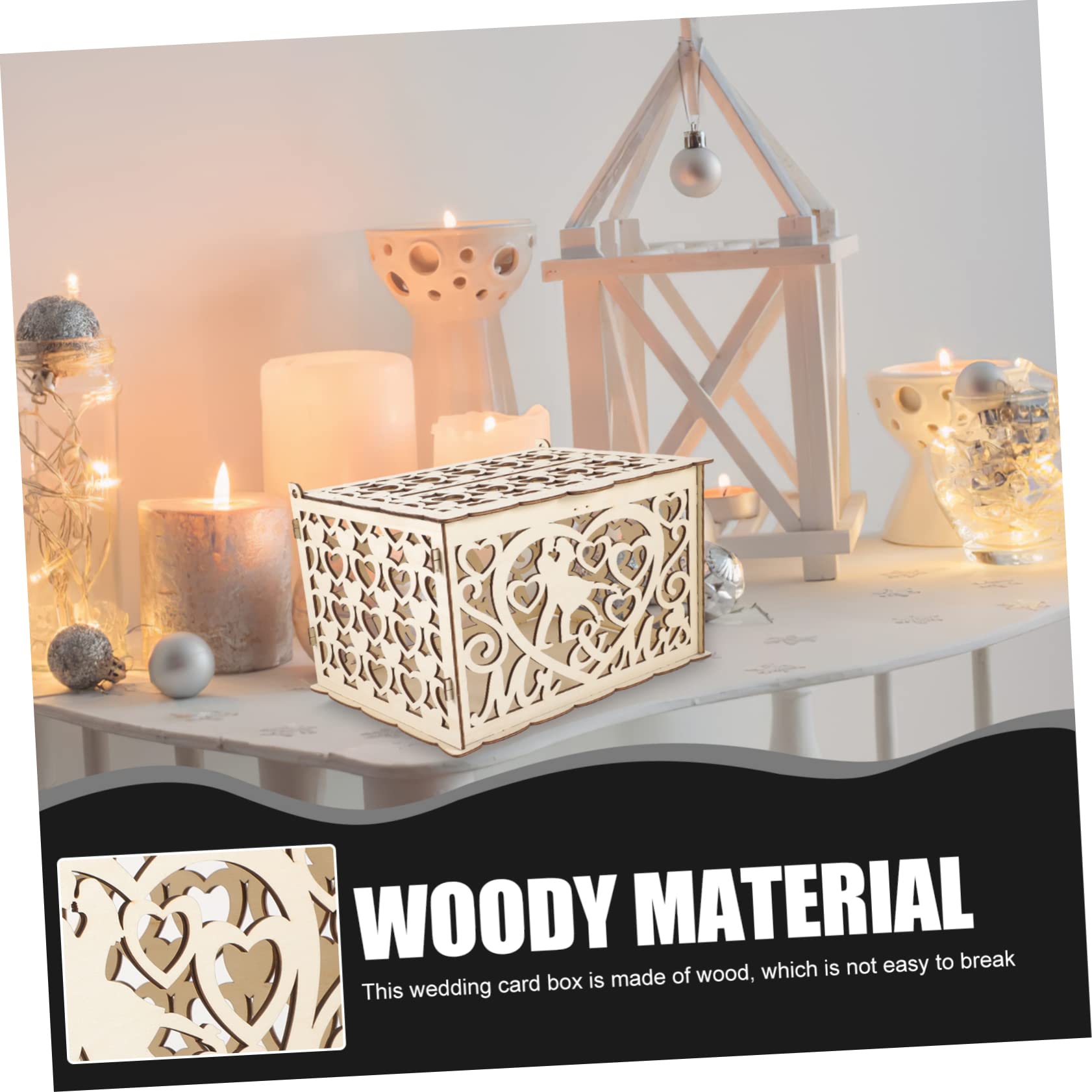 ULTECHNOVO Scatola per Carte Nozze Incisione Scatola Biglietti e Buste Matrimonio Ricevimento Decorativa Keepsake Box