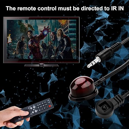Miniatura 7 de Kit de cable universal IR Blaster y receptor de 3 pies 20KHz - 60KHz, cable Jack de 0.138 in compatible con extensor HDMI DVR, reproductor de DVD,