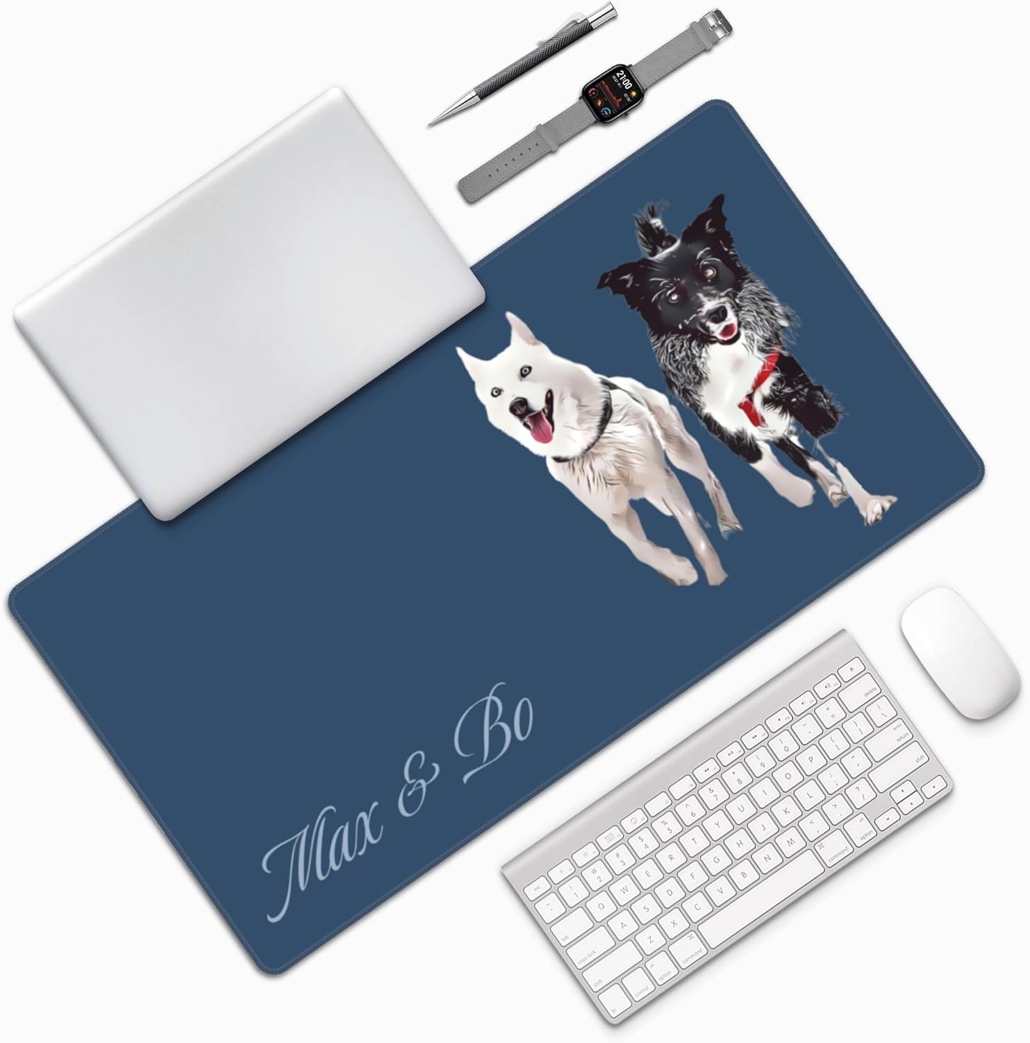Custom Pet Mouse Pad, Personalized Pet Portrait Mouse Pad, 16" x 29.5" Dog Cat Photo Mousepad Non-Slip Rubber Desk Mat for Office Home Decor - Pet Photo on Mouse Pad - Customized Gifts for Pet Lovers