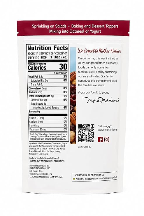 Mariani Toppers, Nuts & Cherries, 3.5 Oz (us)