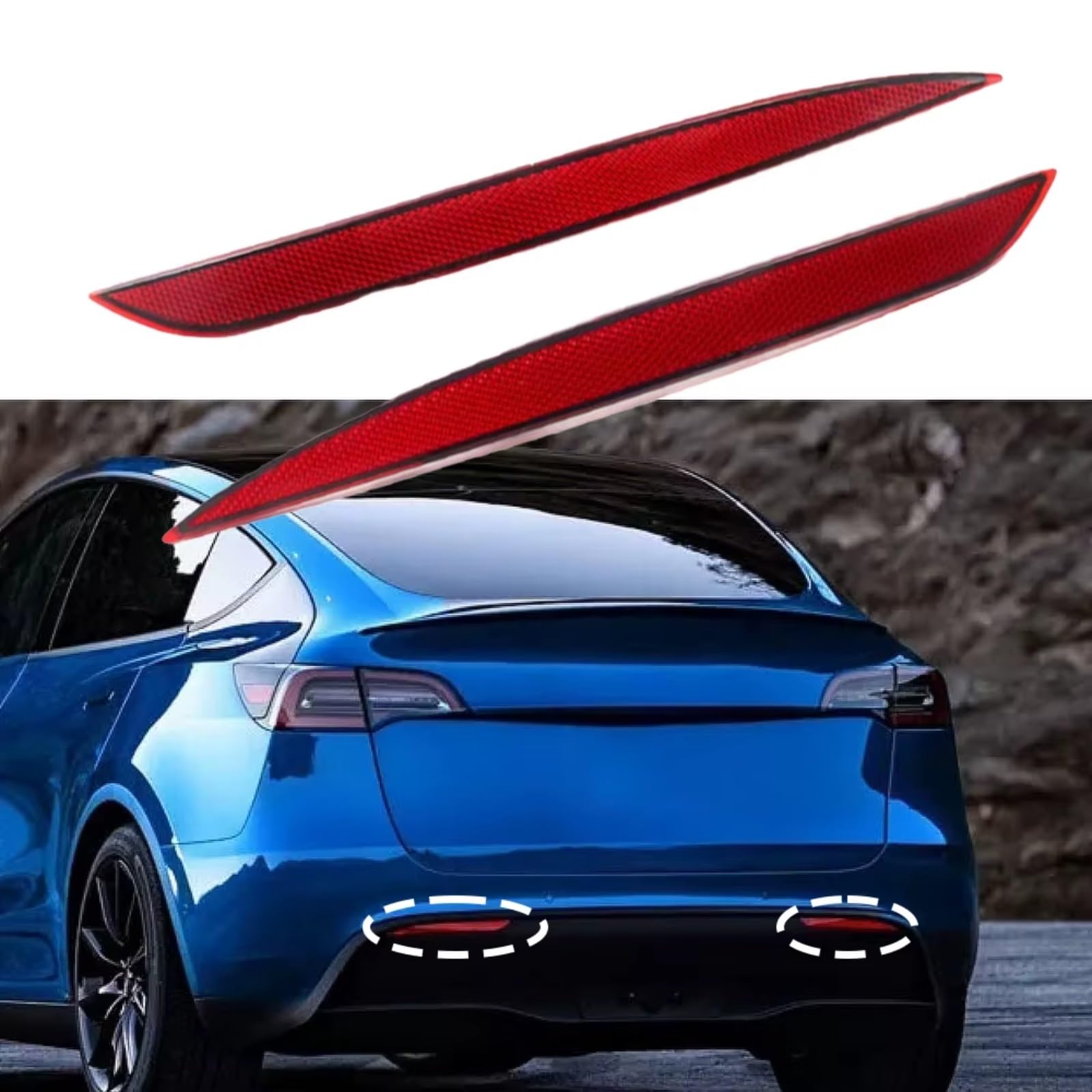 Catadiottro Posteriore Compatibile Con Tesla Per Model Y 2020 2021 2022 Paraurti Posteriore Auto Riflettore Lampada Arresto Indicatore Direzione Kit Luce Ricambio 149581700C