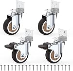 HOLKIE 1 inch Small Caster Wheels for Furniture Low Profile Casters Set of 4 Total Capacity 90 Lbs Perfect Wheels for Small Project、Nightstand、Side Table (No Brake)