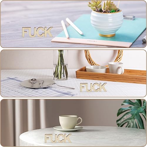 Miniatura 2 de Fucks to Give Gag Gifts for Birthday Day, Holiday, Acción de Gracias, Navidad. Letra recortada de madera FUCK Bad Mood Vent Spoof regalo divertido