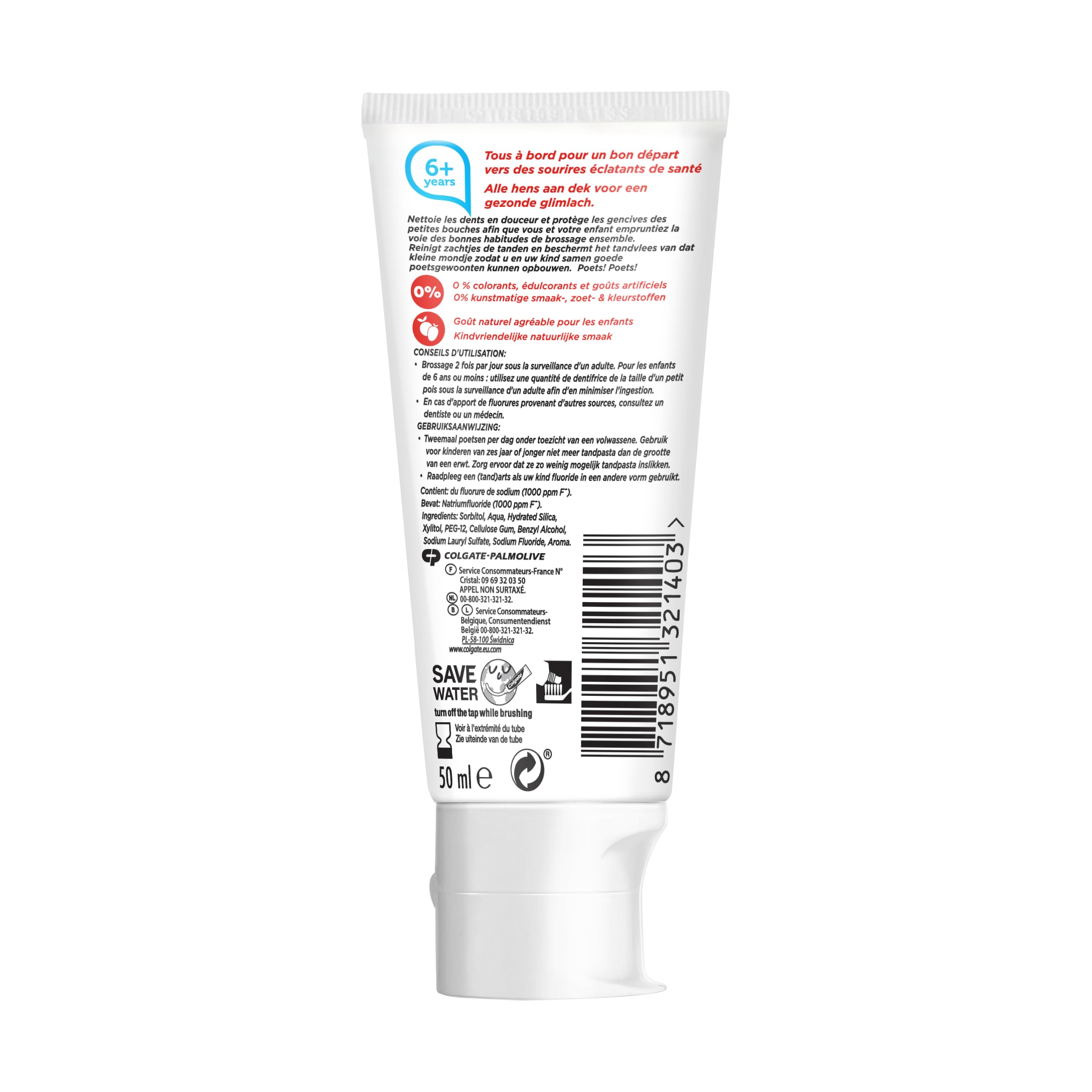 ELMEX - Dentifrice Enfant, 6-12 Ans, Formulé pour Prendre Soin des Nouvelles Dents Permanentes, Protège Contre les Caries, Lot de 6 Tubes de 75 ml