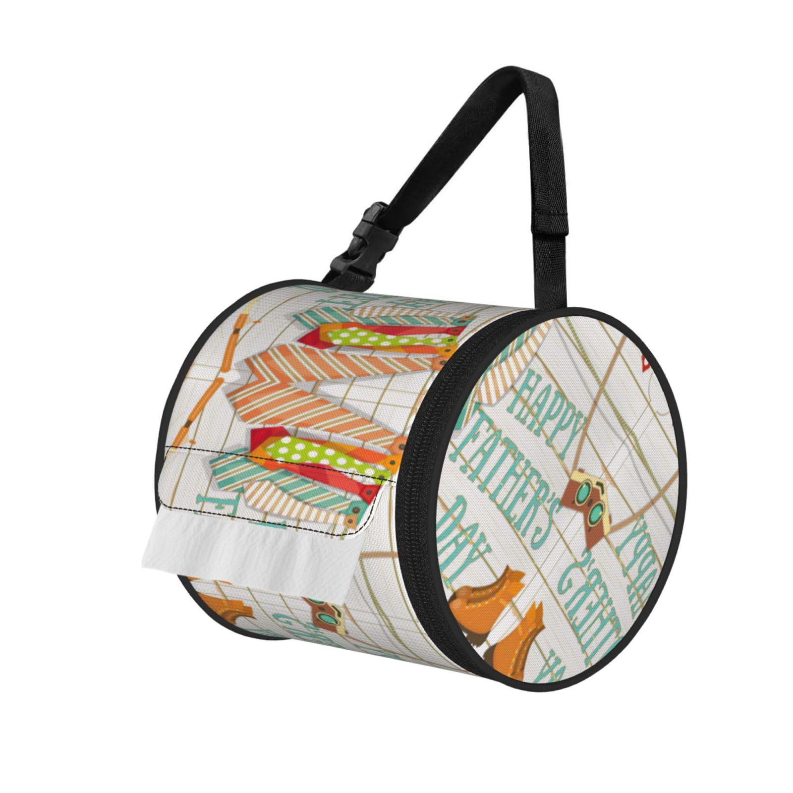 Happy Father'S Day Print Fashion Tissues Organizer Box, Hanging Tissue Holder For Purse Coins For Car Office Daily Outing
