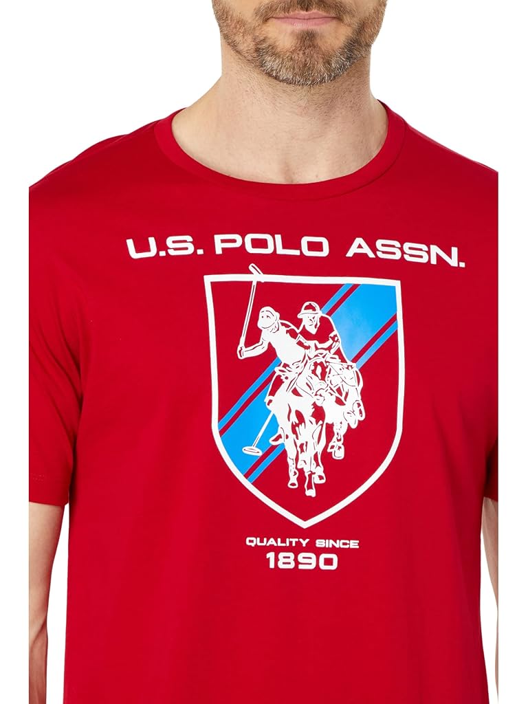 U.S. POLO ASSN. Short Sleeve Crew Neck Sheild Graphic Screen Print Tee