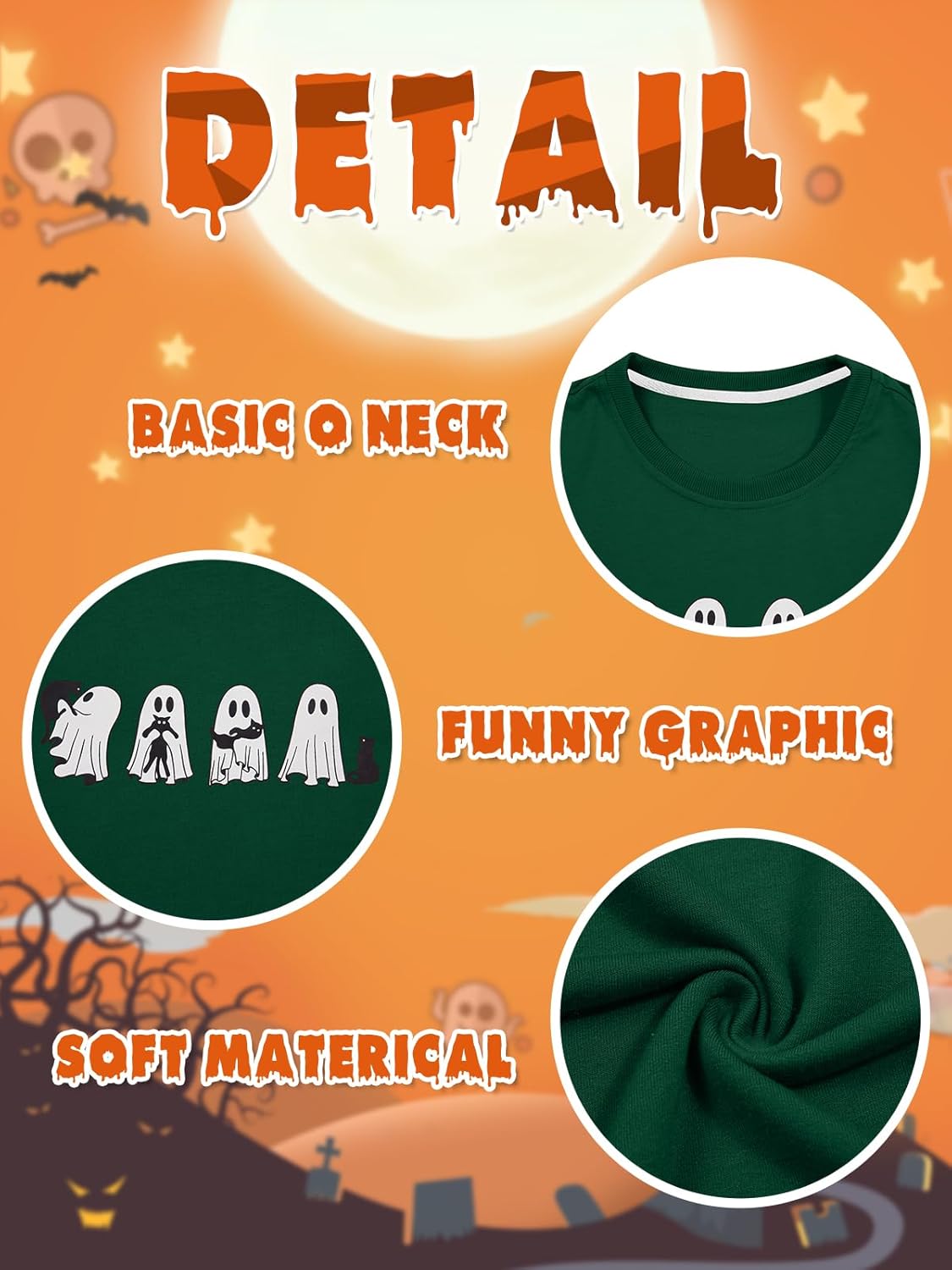 MNLYBABY Halloween Sweatshirts Women Cute Ghost Shirt: Oversized Coffee Lover Fall Pumpkin Sweater Spooky Hoodie Top - Image 5