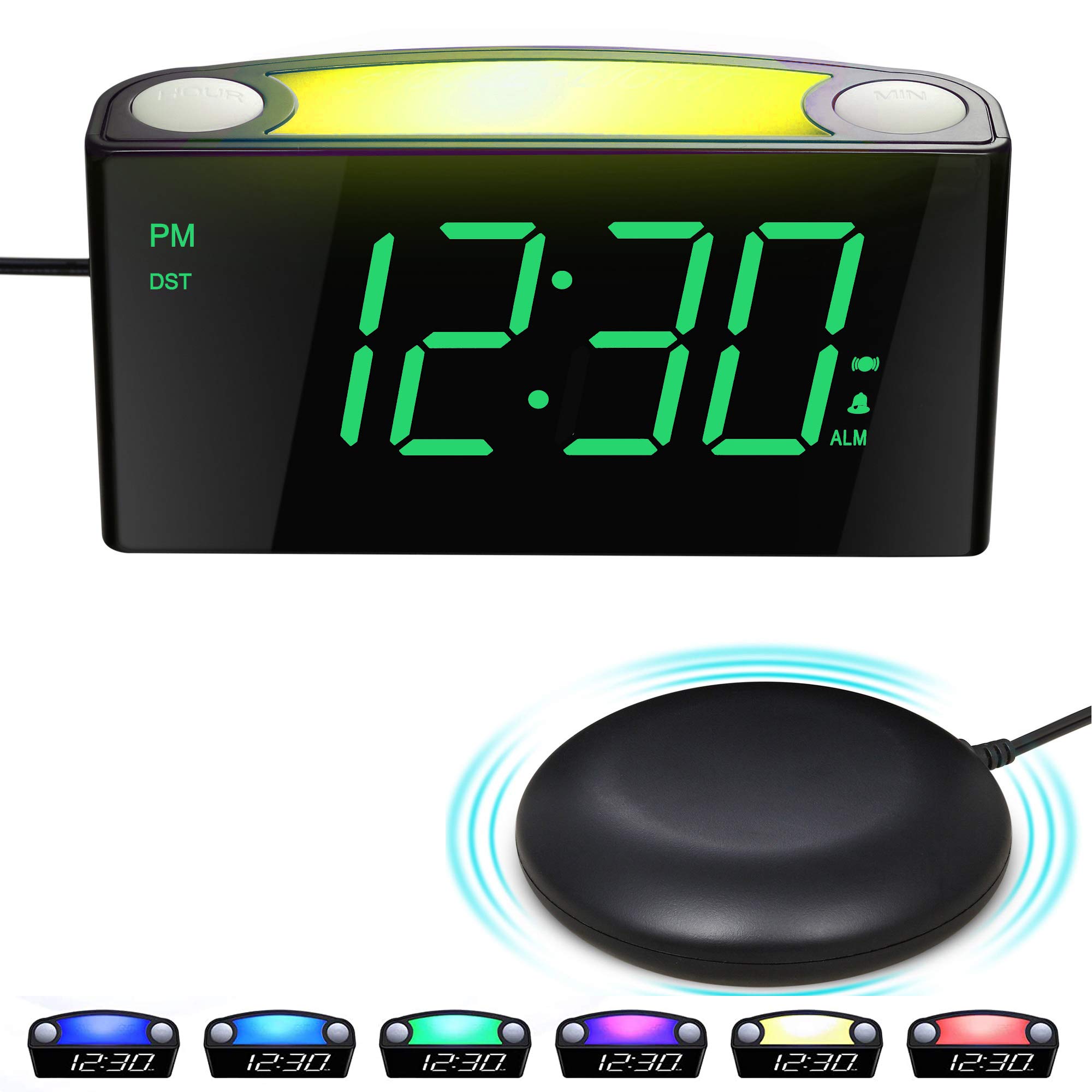 Buy Loud Vibrating Alarm Clock for Heavy er/Deaf/Hear Impaired, Full Range Dimmer Alarm Clock