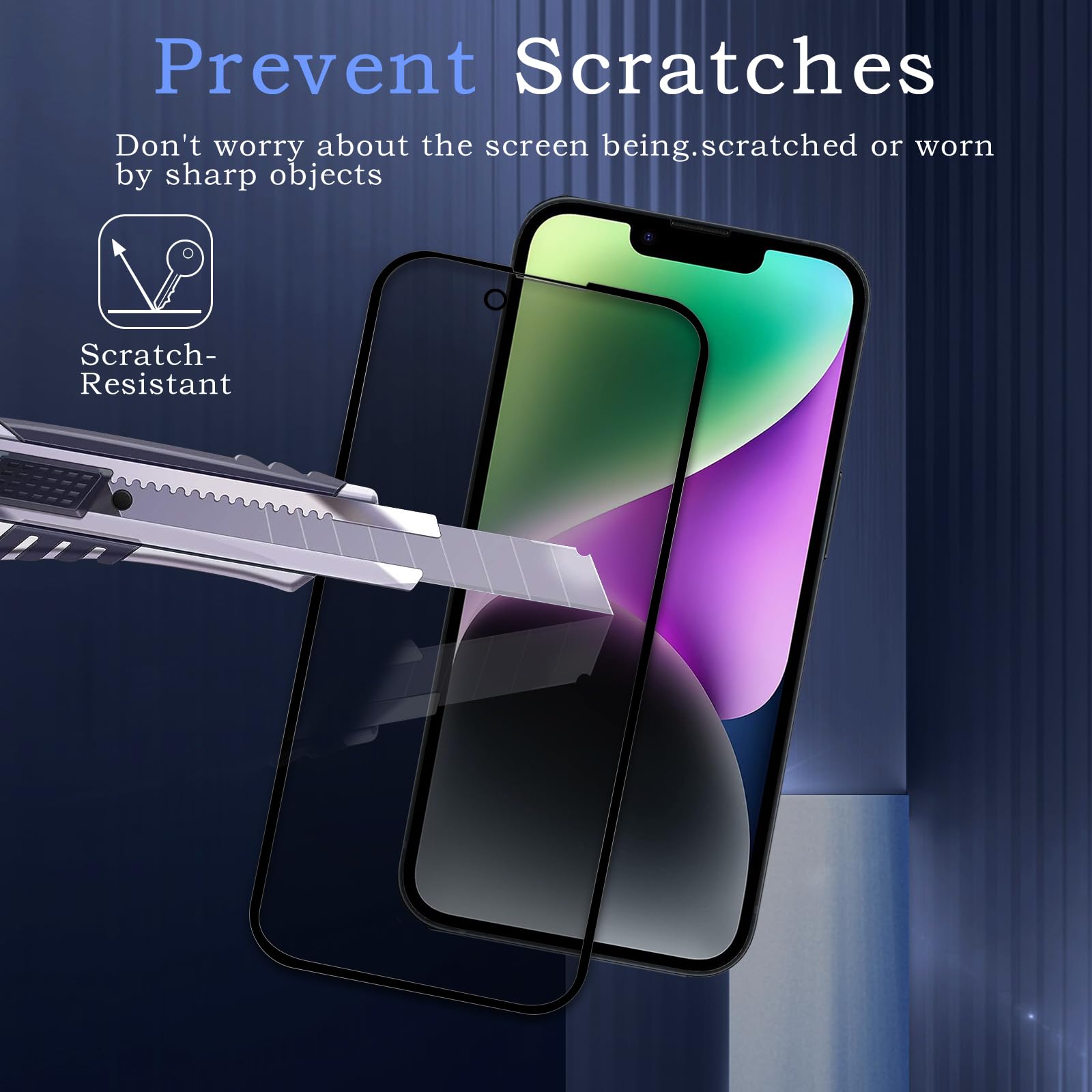 Ferilinso [3+3Pezzi] Pellicola Vetro Privacy Temperato Accessori AntiSpy Protettivo Cover Protezione Fotocamera per iPhone 14 Pro 6,1 pollici