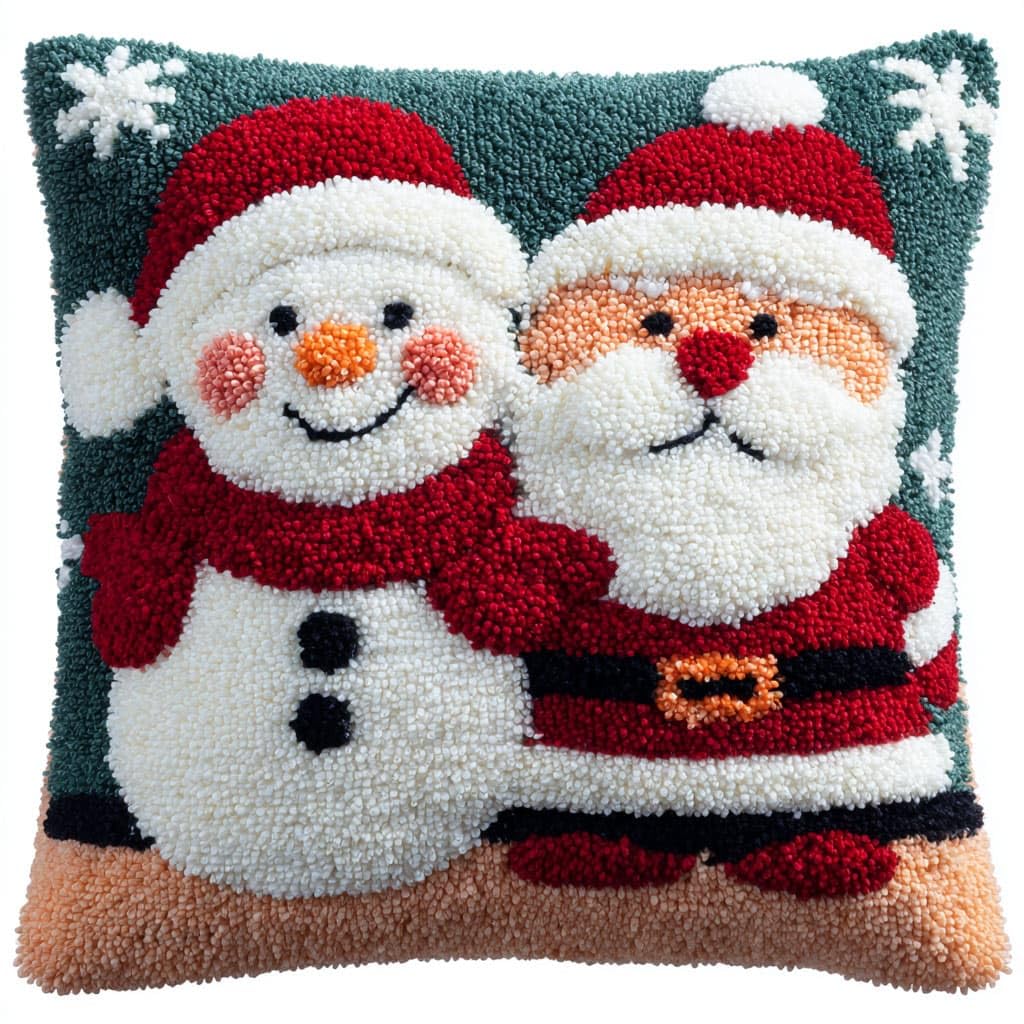 WallustrioaW Latch Hook Pillowcase Embroidery Kit,Santa Claus