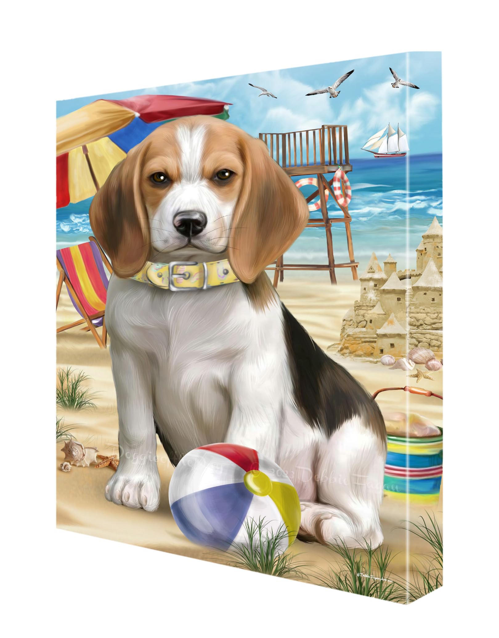 Amazon.com: Doggie of the Day Pet Friendly Beach Beagle Dog Canvas