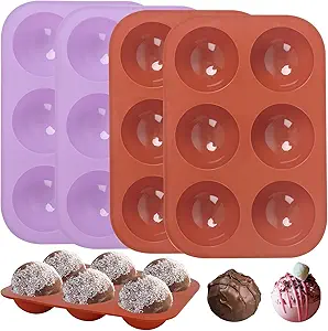 4 Pack Semi Sphere Silicone Mold,Hot Cocoa Bomb Baking Molds for Making Hot Chocolate Bombs, Cake, Coco Bomb, Cocoa Ball, Half Round Jello,and Dome Mousse