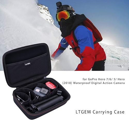 Miniatura 4 de LTGEM Funda de transporte rígida para GoPro Hero 11 / 10 / 9 / 8 / 7 / 6 / 5 / Hero (2018) o cámara de acción digital impermeable GoPro Max, con 4