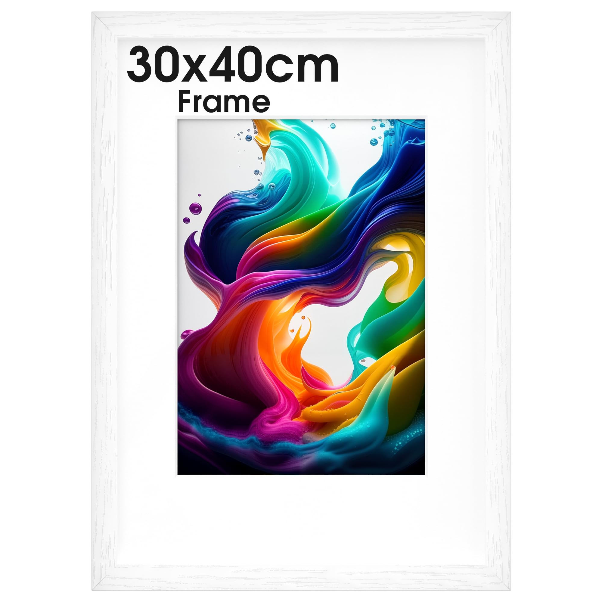 HueeeJot 30x40 picture frame - Wall Gallery 30 x 40cm picture frame with Engineered Wood - Photo Frames Suitable for Artwork, Family Photos, and Gifts for Friends and Relatives, White, 1 Pack โ image 1