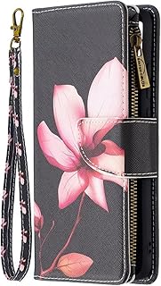 Miagon - Funda tipo cartera con 9 ranuras para tarjetas para Xiaomi Redmi Note 12S 4G, funda colorida con cremallera, piel sintética, magnética, correa de muñeca, soporte protector