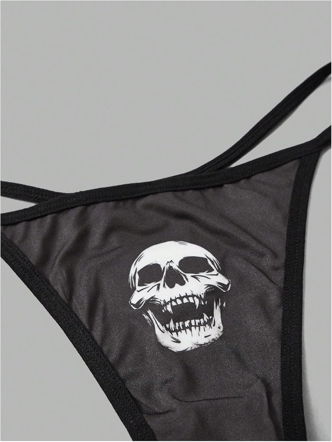 WDIRARA Women's 3 Piece Skull Butterfly Sun Print G String Thong Low Rise Sexy Panties - Image 3