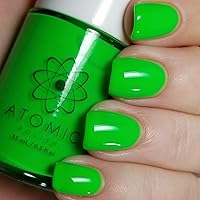 Vista 2 de Neon Green Nail Polish - Creme Polish - Atomic Polish - Neon (Ne) Green - Free Shipping