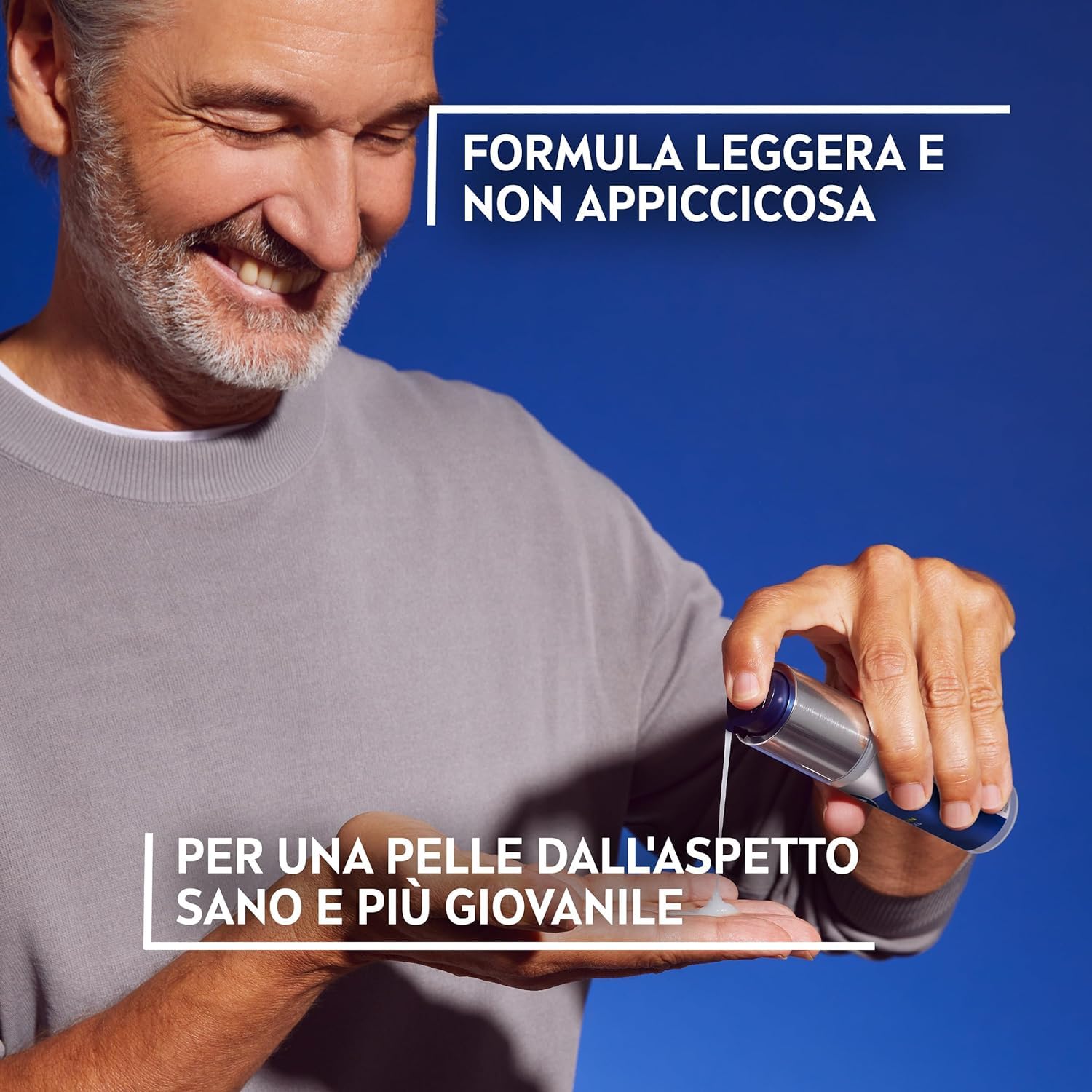 NIVEA MEN Anti-Age Hyaluron Hydro Gel Uomo 50 ml, Crema viso uomo per pelli mature, Crema viso acido ialuronico idratante, rivitalizzante e rinfrescante