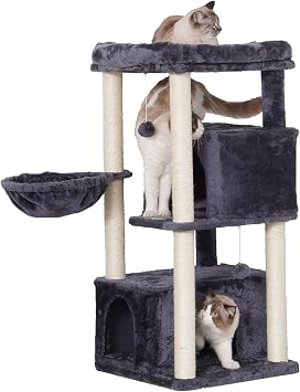 Hey-brother Cat Tree Tower with Multi-Level Condo for Large Cats, MPJ011G