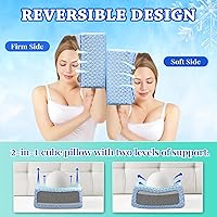 Vista 4 de HARBOREST Almohada Cubo Refrescante - Almohada para Dormir de Lado para Dolor de Cuello y Hombro, Almohada de Espuma Viscoelástica Cubo Pro con Azul