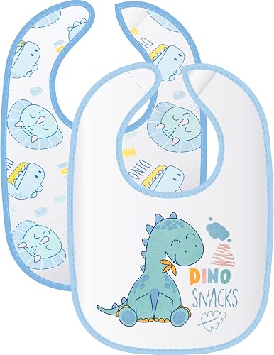 Squiggle Dino Jersey Bibs for 0-36 Months Babies (Pack of 2)