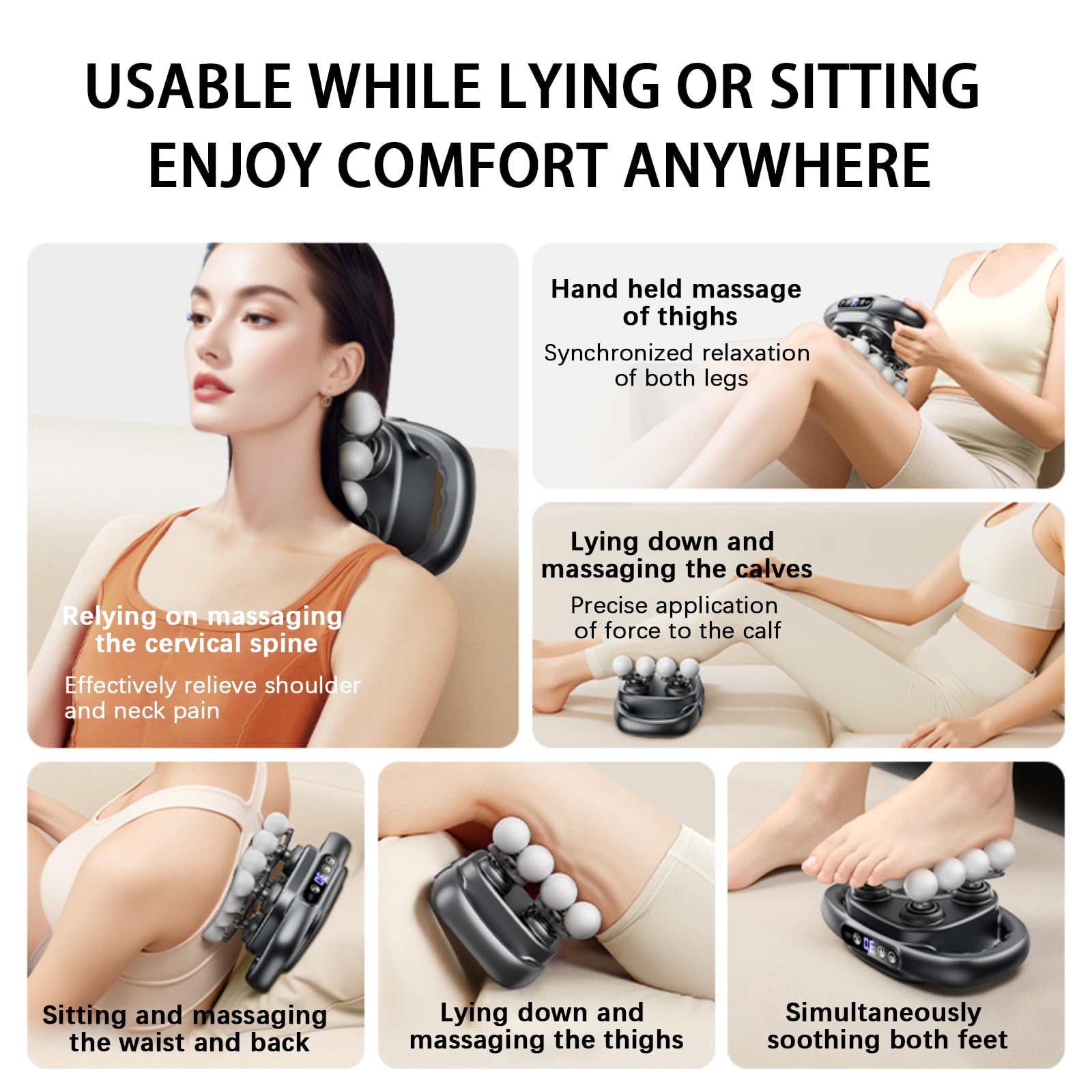 Pistolet de massage à 16 têtes - Mini tissu profond, masseur portable à percussion musculaire avec 3 modes et 30 intensités - Masseurs du dos pour soulager la douleur du corps entier - Cadeau