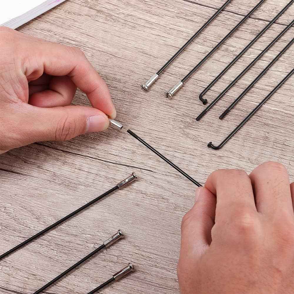 Bicycle Parts Replace Spokes, 10pcs 14g Stainless Steel Bicycle Spokes with Nipples Bicycle Spokes(261mm)
