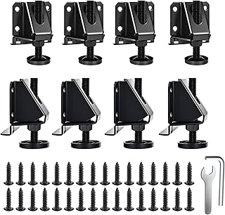 Celuisiva Heavy Duty Leveling Feet, 8 Pack Adjustable Furniture Levelers with 2640 LB Capacity, 2" Height Adjustment, No-Flip Furniture Installation – Hex Nut Design for Flawless Leveling