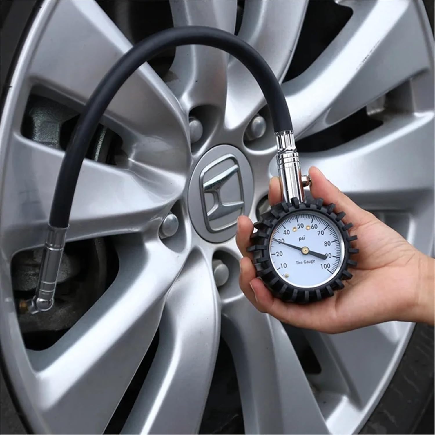 TPMS Precise Car Tire Pressure Gauge - Copper Valve with Hose, Deflation Function Fit for Accurate Pressure Measurement Precise(Gauge Tube)