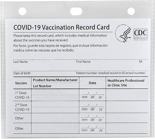 Miniatura 2 de C-Line Tarjetero de vacuna, transparente, 4 x 3 pulgadas, 50 unidades (19150)
