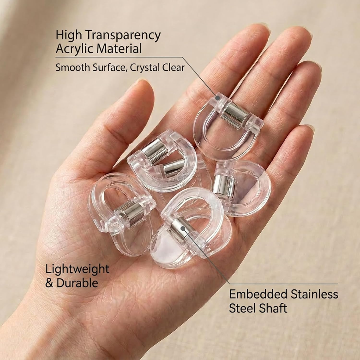 8 Pack No-Sew Hem Clips, Adjustable Reusable Pants Hem Shortener, Temporary Clothing Alteration Clips for Jeans, Dress Pants and Shirts image 5