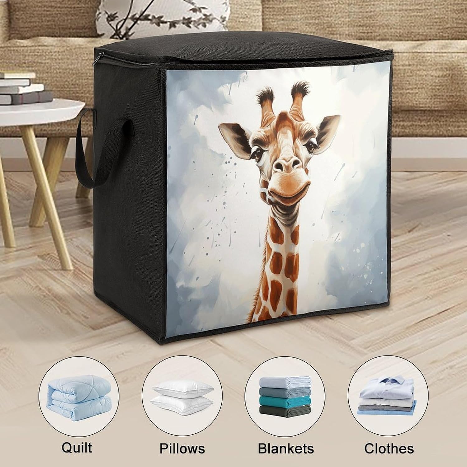 Clever Giraffe Storage Bags Moving Bags Storage Bins | Comforter Storage Bag Reinforced Handles & Zippers Foldable Closet Organizers and Storage for Blanket Pillow Clothes