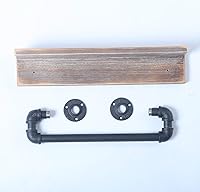 Vista 6 de MBQQ Estante de tubo industrial, estante de pared rústico con toallero, toalleros de granja de 20 pulgadas para baño, estantes flotantes montados