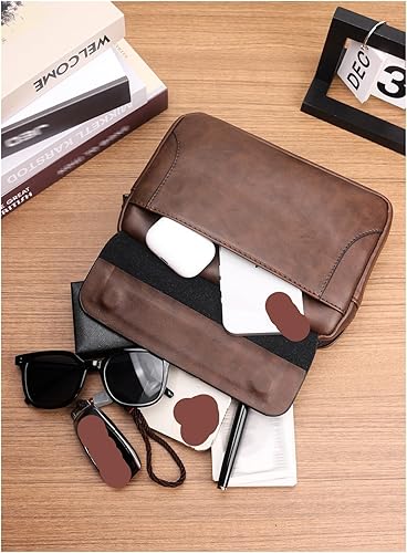 Miniatura 3 de Mens Purse Retro Handbag Fashion Business Casual Portable Large Capacity Multifunctional Wristlet Clutch Bag