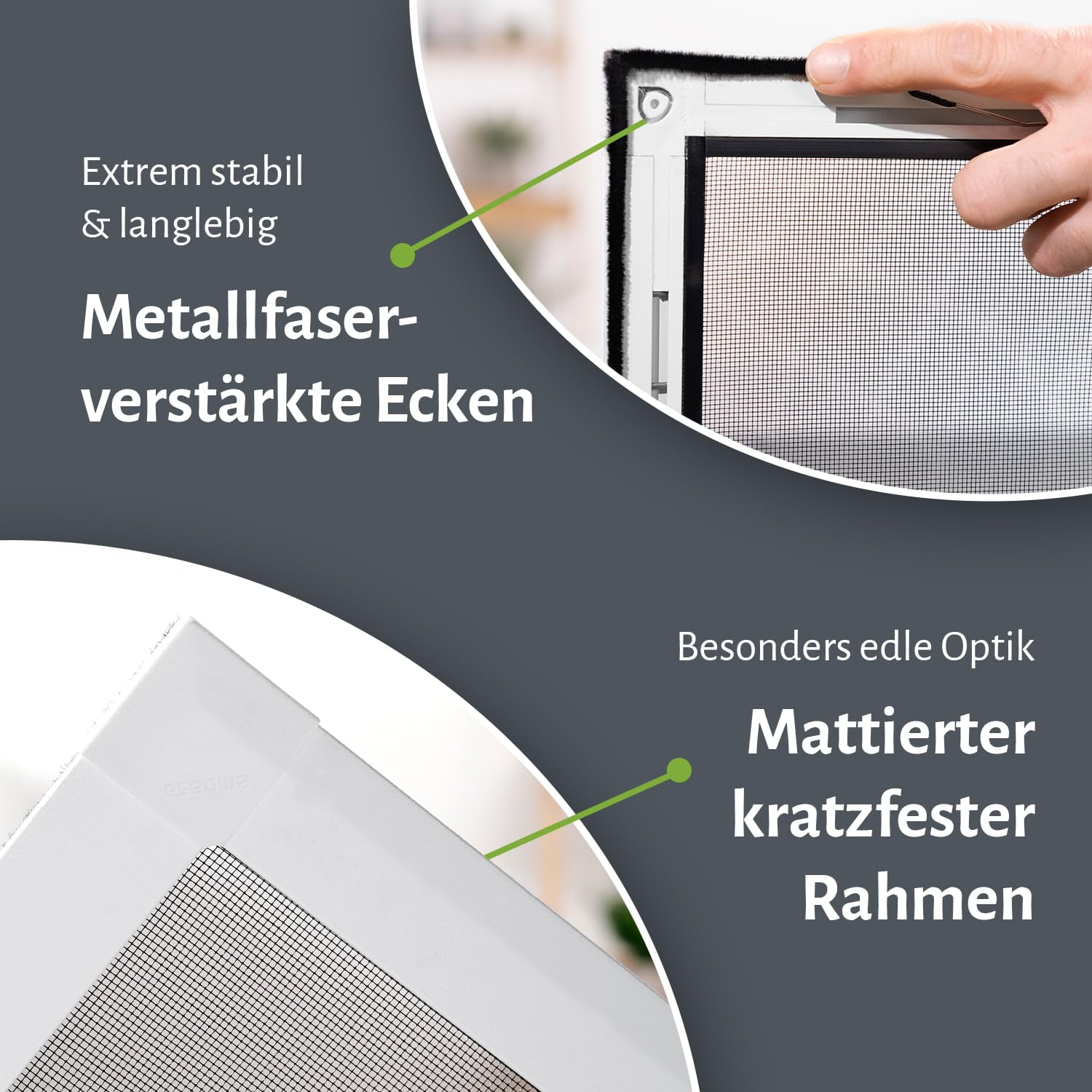 empasa Insektenschutz Fliegengitter Fenster SLIM, ultraflach, Aluminiumrahmen matte Optik, einfache Montage, Selbstbausatz, individuell kürzbar, Größe:100 x 120 cm, Farbe:Insektenschutz | weiß