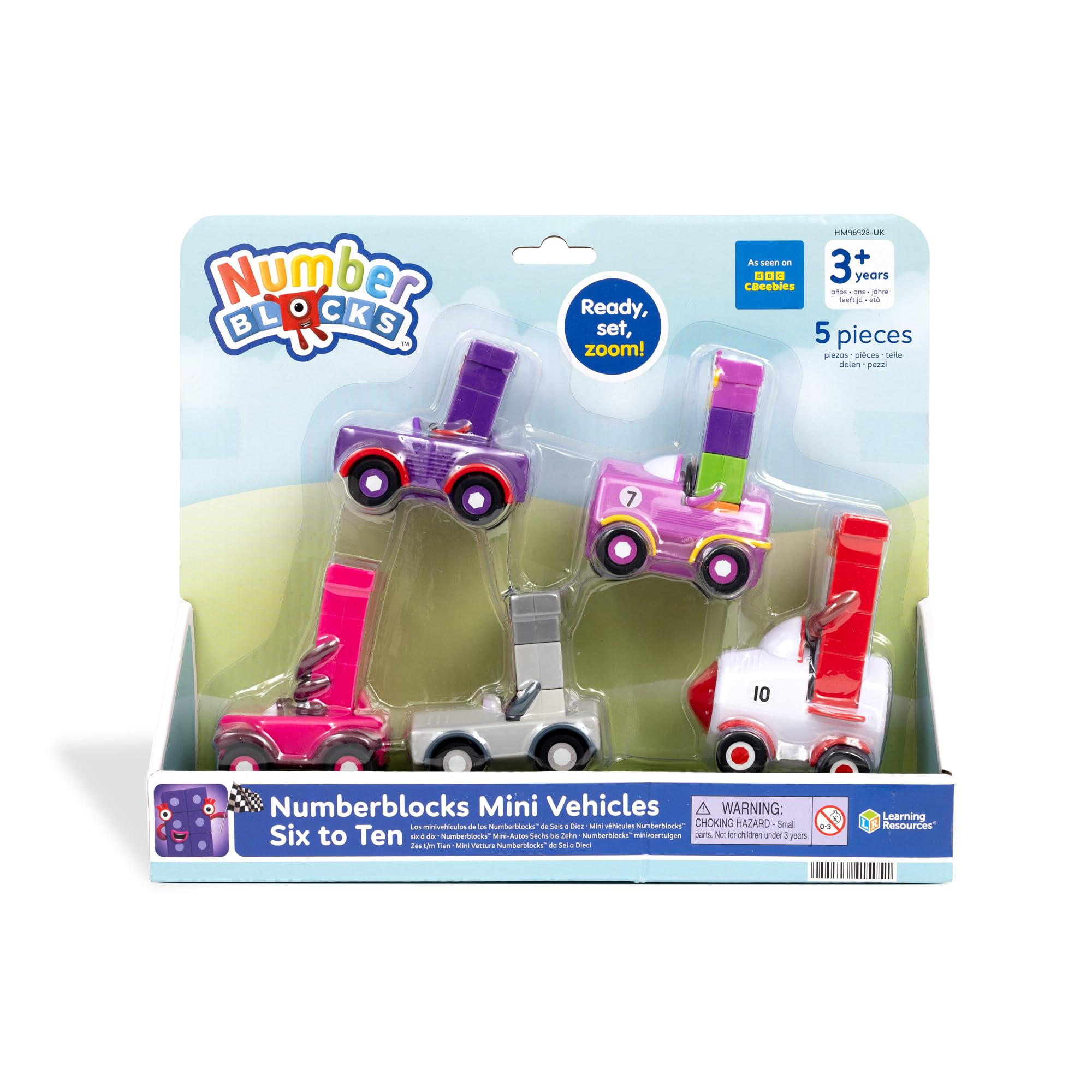 Learning Resources Vehículos Mini Numberblocks del Seis al Diez, a Partir de 3 años, para Aprender números y Formas