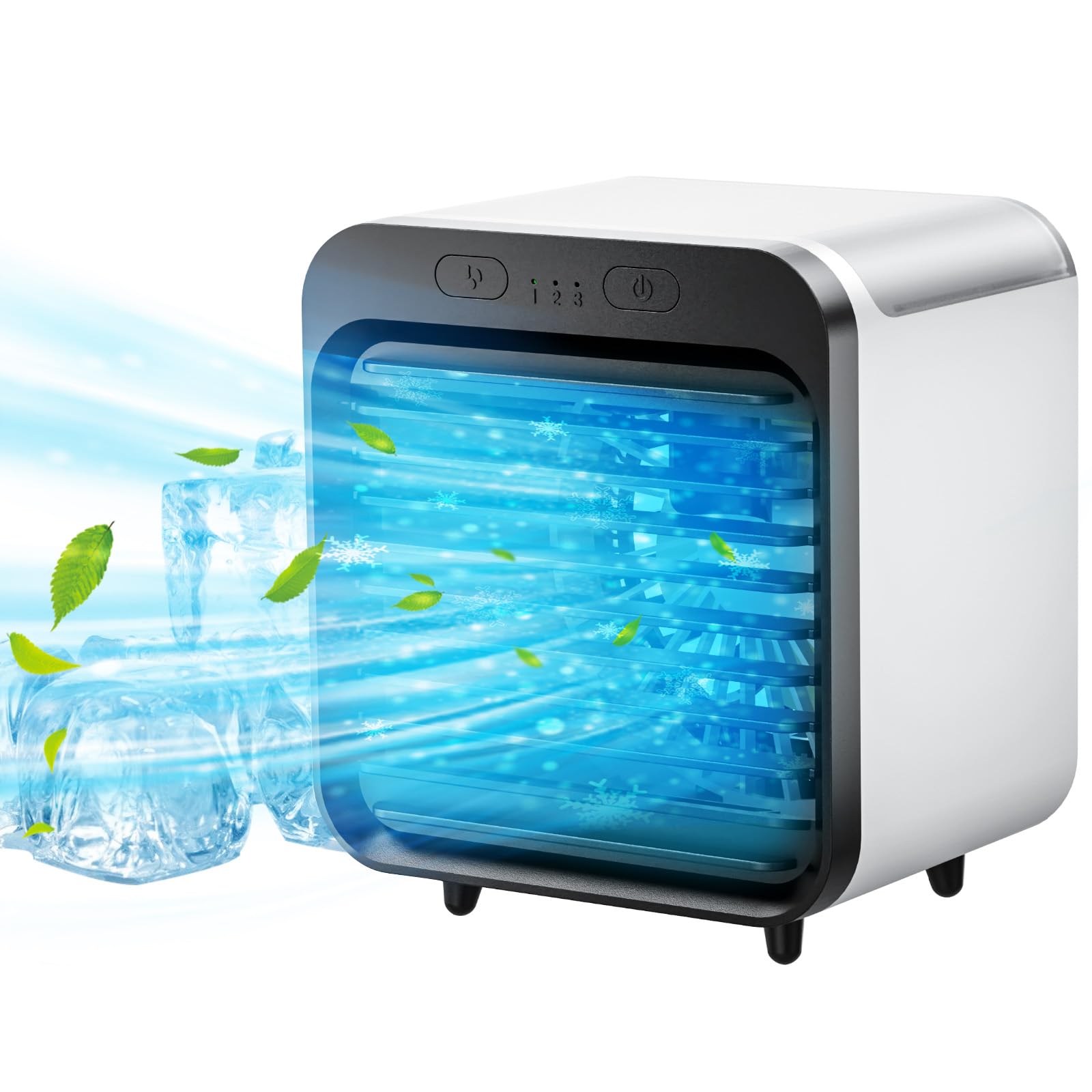 Portable Air Conditioner, Portable Desk Fan Air Conditioning Unit USB Fan with Water Tank 3-in-1 Personal Evaporative Coolers for Home Office & Room